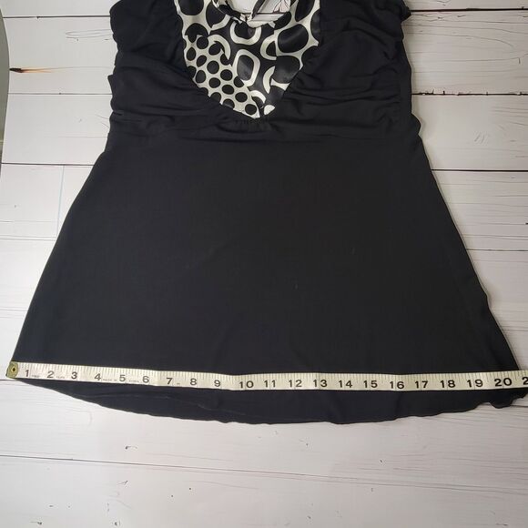 Iz Byer California Y2K halter top black white circles size small - Picture 9 of 11